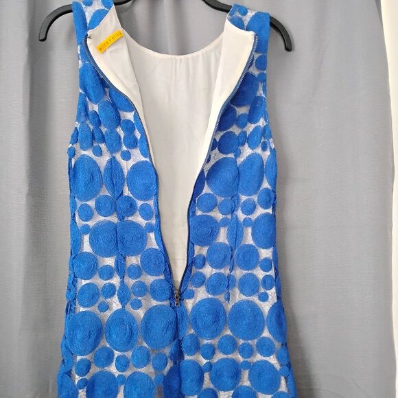 ❤️ALICE + OLIVIA Blue Dot Lace Shift Dress - Size 6 - Picture 6 of 8